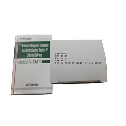 Tenofovir Disoproxil Fumarate And Emtricitabine Tablets Ip General