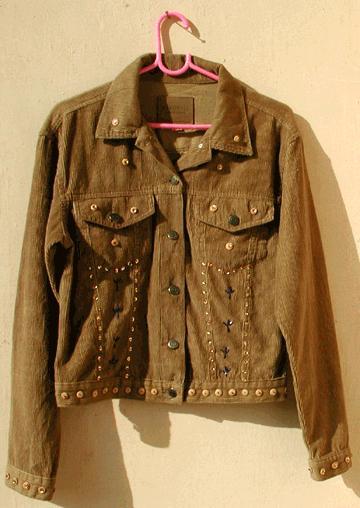 LADIES CORDUROY JACKET WITH BEADS
