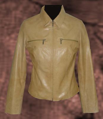 Ladies Fitted Jacket (Leather - Goat Magic Camel)