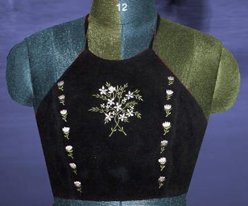 Embroidered Halter (Leather - Cow Split Suede)