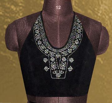 Embroidered Halter (Leather - Cow Split Suede)