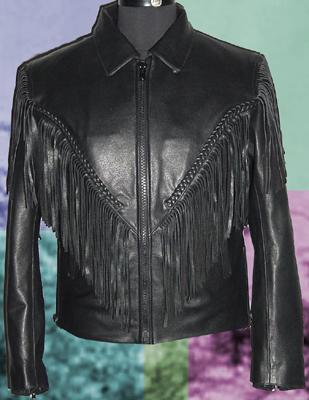 Ladies Motorcycle Fringe Jacket 