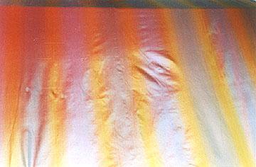 This fabric gives the look of a rainbow