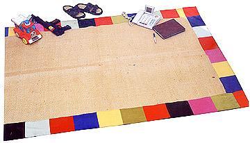 Patchwork border rug