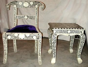 Bone Chair & Bone Coffee Table