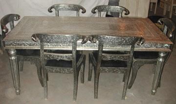 White Metal Dining Table & Chairs