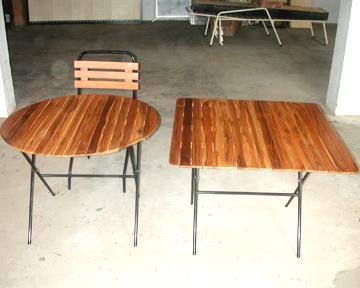 Tray Table, Peg Table and Folding Chair