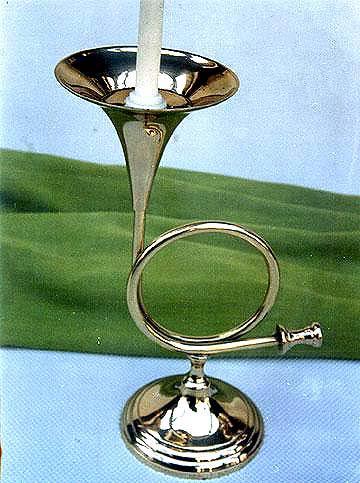 Bigul Candle Holder - Brass, 12 Inches, Gold | Lacquered Finish, Elegant Design, Unique Shape