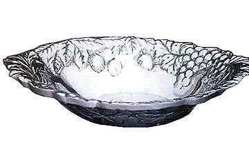 Fruit Bowl - Embossed Aluminium, 10" L, Clear | Floral Design, Elegant, Durable, Easy to Clean