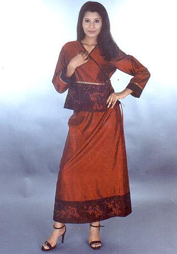 Silk Dress with embroidery