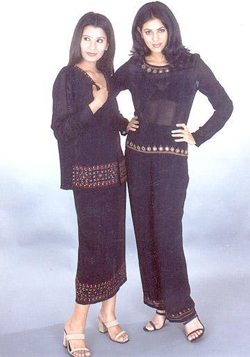 Two Piece Dresses with Mirror work and Embroidery.