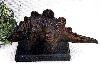 Dinosaur on a Wooden Base - Brass, Chocolate/Black Finish | Elegant Decor, Unique Design, Collectible