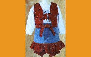 Girls' Set - Denim Cotton, Various Sizes, Blue | Stylish Design, Comfortable Fit, Four-Piece Set