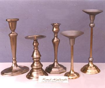 Brass Candle Holders - Pewter Finish Brass, 9''-15'' Sizes, Gold Color, Elegant Durable Design
