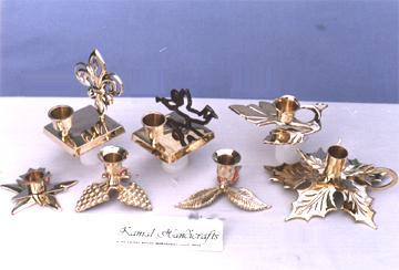Brass Candle Holders - Varied Heights 2.5'' to 9'', Gold | Polished, Ornate, Durable Brass Design