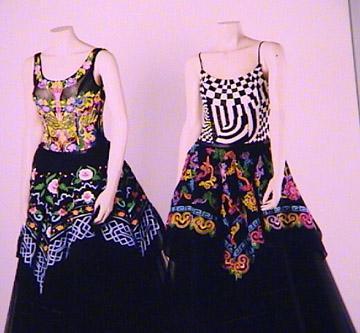 Embroidered Full Skirted Dresses - Cotton Blend S-XL Black | Hand Embroidery Elegant Design Full Skirt