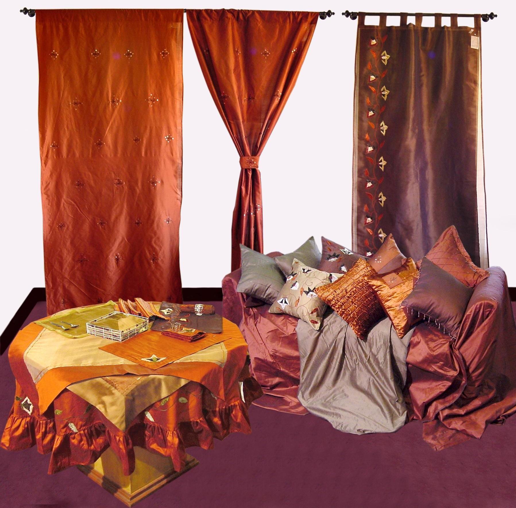 A Careful Use of Earthern Colour in Curtains,Cushioncover , Table Linen .......