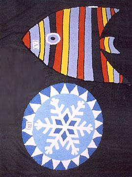 Fish Shaped and Snowflake Handhook Rug.