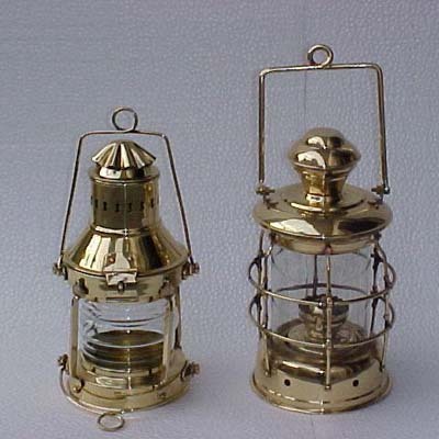 Lantern - Brass, Varied Height, Lacquered Finish | Shiny, Durable, Weather Resistant, Portable Lighting
