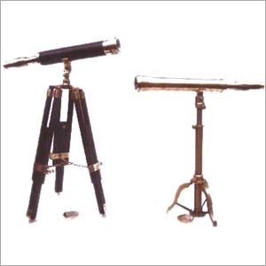 Telescopes - Wood, Brass, Leather, 10-30 In, 20-50mm Aperture, 10-30x Magnification, Tripod Stand, Portable Viewing