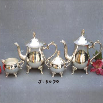 Tea Set - EPNS, 4 Pieces | Elegant Design, Durable Material, High Polish Finish, Microwave Safe
