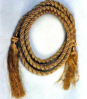 Rope with Tassels - Cotton/Zari, 100-150cm, Golden | Decorative Tassels, Elegant Design, Durable Material