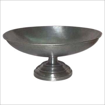 Antique Oval Bowl - Metal 12x8x5 Inches Silver, Hammered Finish, Elegant Durable Design