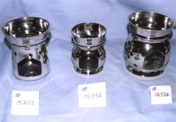 Oil BurnerersBrass EPNS oil burners with nickel finish.