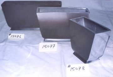 Flower Pot - Painted Aluminum, Small to Large, Gray | Durable, Weather Resistant, Lightweight, Stylish Rectangular Design