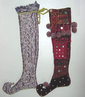 Embroidered Stocking - Cotton, 18x6 Inches, Red | Hand-Stitched Embroidery, Durable, Cozy Comfort, Gift Wrapped