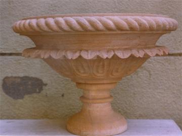 Planter - Ceramic, Varied Dimensions, Terracotta | Elegant Design, Weather Resistant, Frost Resistant, Drainage Holes
