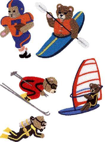 Sports Cartoon Embroidery Work - Polyester, Variable Size, Multicolor | Cute Designs, Durable Threads, Machine Wash