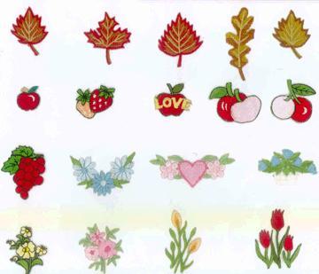 Floral Patterns Embroidery Work - Cotton Thread, Varies Size, Red | Floral Designs, Machine Stitch, Versatile Use