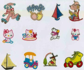Embroidery Work with Children's Cartoons - Cotton Thread, Multicolor, Varies | Cute Designs, Durable Fabric, Easy Application, Child Appeal
