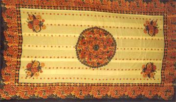 Odhani - Woven Fiber, Variable Dimensions, Beige | Floral Design, Elegant, Handcrafted, Durable, Versatile