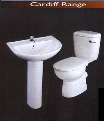 Cardiff Range - Ceramic Basin 45x35x85cm, Pedestal 70cm, Toilet 37x65x75cm | Classic Style, European Design, Water Efficient, Durable