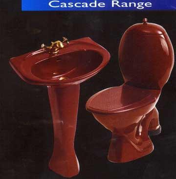 Cascade Range - Ceramic, Variable Dimensions, Burgundy, 5L Flush | Stylish, Elegant, Comfortable, P-Trap Option, Matching Seat