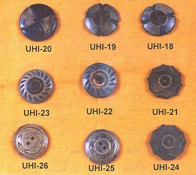 Buffalo Horn Black Engraving Buttons