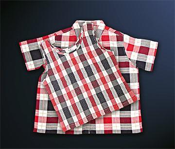 Two piece set - 100% Cotton Shirt & Tank Top (99% Cotton, 1% Spandex)