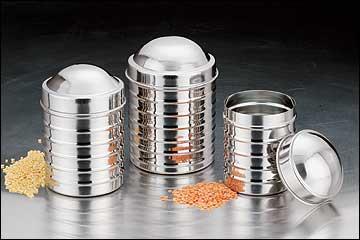 Canisters - Deep Canister (Ribbed) with Dome Lid