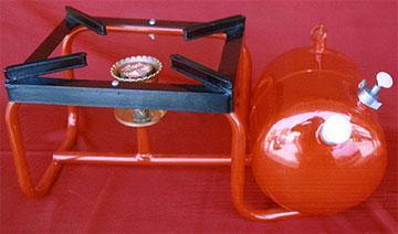 Side Tank Pressure Stove - Thick CRCA Sheet, 19x9x9 cm, Orange | Unique Safety Valve, Special Burners, Tubular Frame, 3 Litre Capacity