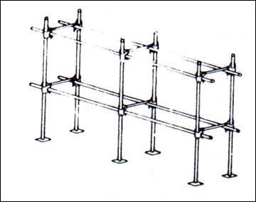 A.P.U. Scaffolding - Steel 48.3mm OD Tubes 2000x1830mm, Three-Way Clamp, Strong Support, Rigid Structure