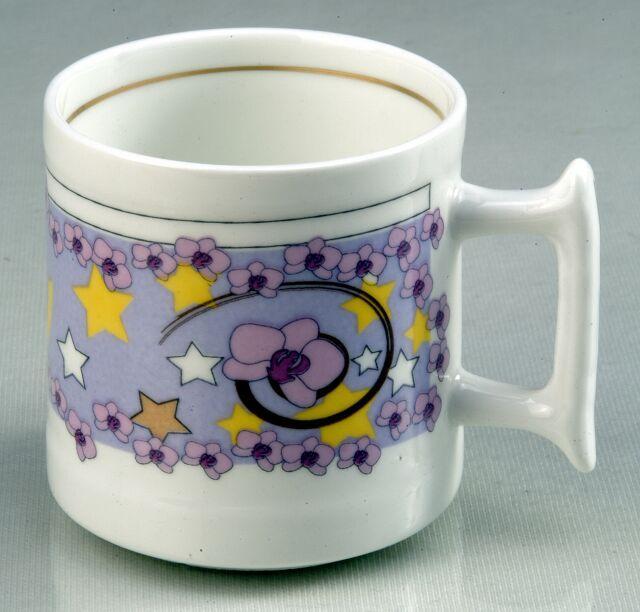 Mug - Castle - 438 - Fine Bone China, 250-350 Ml, Purple, Elegant Durable Collectible Translucent