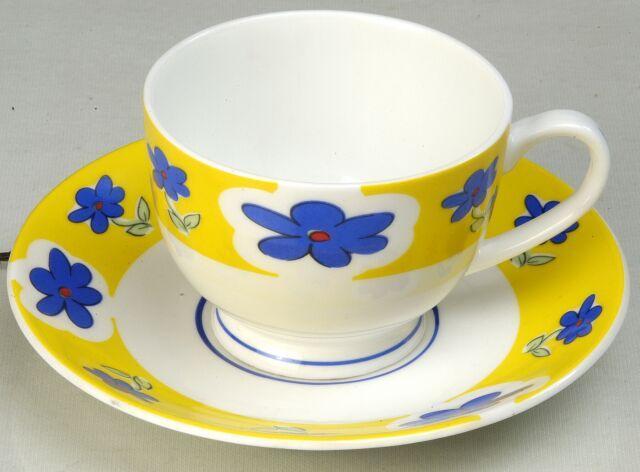 Cup Saucer - Fine Bone China, 80-90mm Cup, 140-150mm Saucer, Yellow, Elegant Durable Design