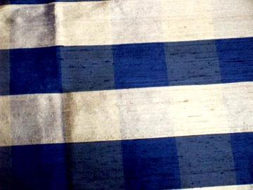 Silk Fabrics - 2 Ply, Blue Checks, 150cm Width, 150gsm | Soft Texture, Luxurious Feel, Durable Material