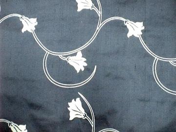 Silk Fabrics - Silk 45 Inches Dark Grey, Floral Surface Embroidery | Elegant Design, Soft Texture, Durable