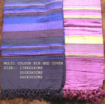 Multicolour Rib Bed Cover