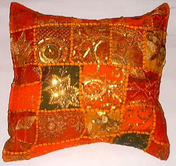 Cushion Cover (Gujrati Patch Sitara)