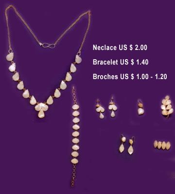 Exotic designs of Shell Jewellery - Necklace, Bracelet & Broach