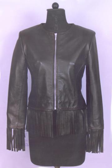 Leather Jacket with Fringes